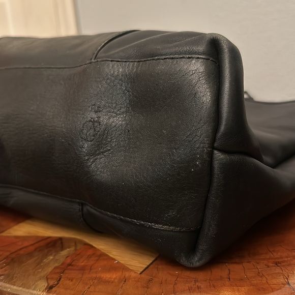 Ellington Black Leather Tote Bag purse Laptop - Picture 6 of 9